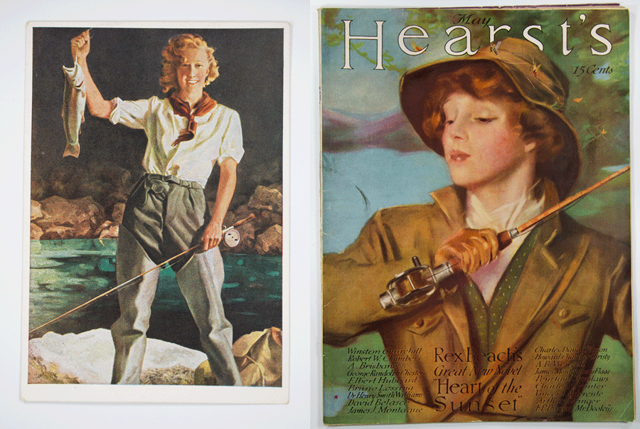 A German print from the 1930s (left) and the cover of Hearst’s Magazine from May 1913.